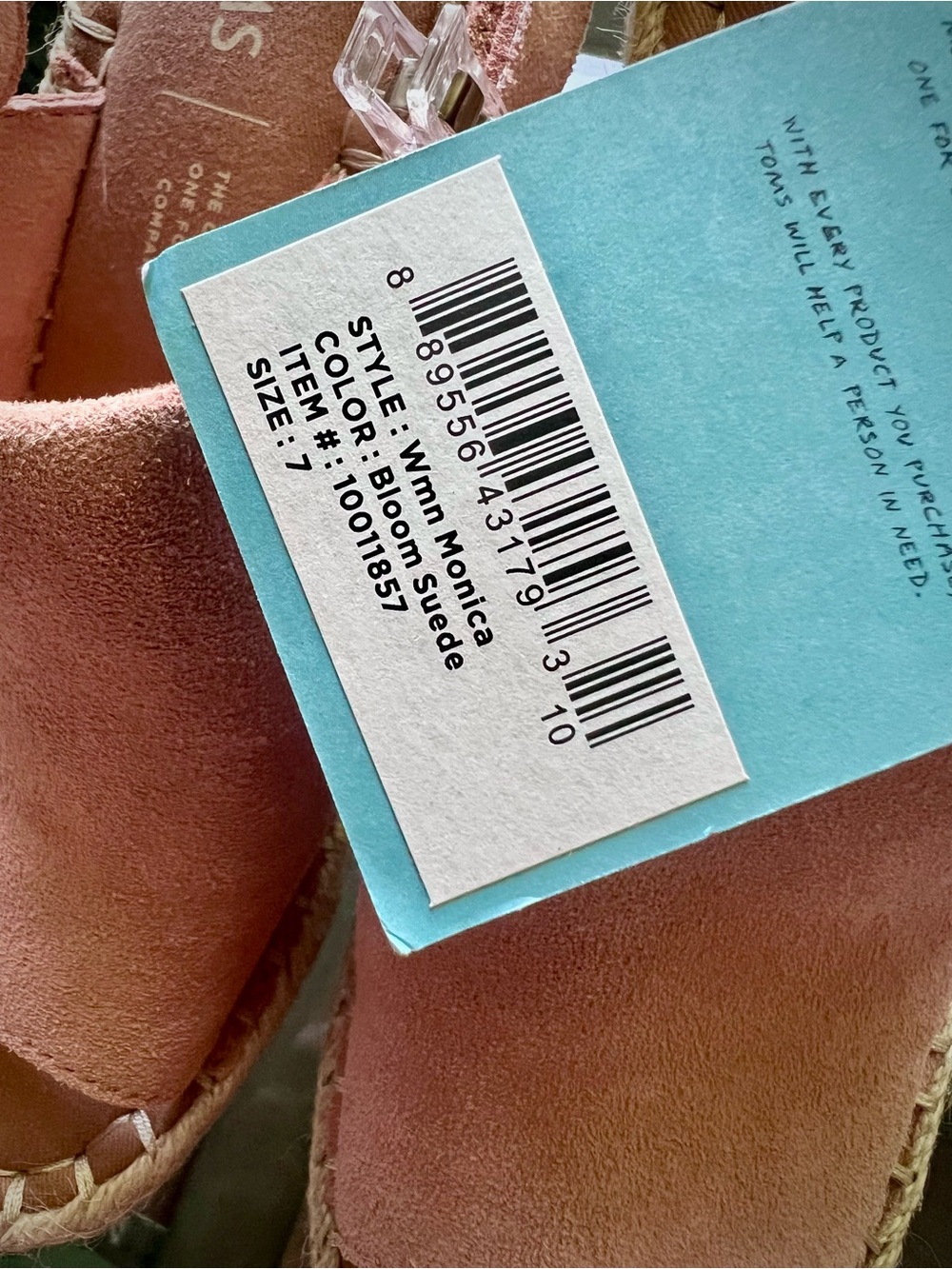 Tom’s NWT Monica Wedge Sandal - Soft Blush (Bloom) - Picture 4 of 4